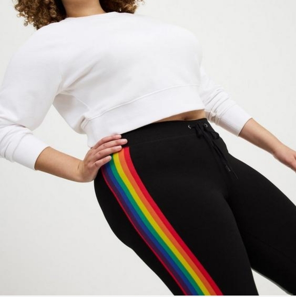 🆕️🌈 2X PEDAL PUSHER RAINBOW SIDE STRIPE SIGNATURE WAIST PREMIUM LEGGING🌈 - Picture 4 of 9
